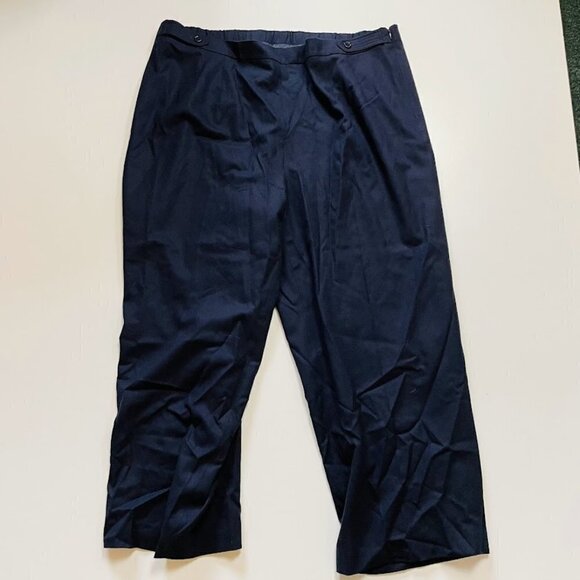NWT Vintage Talbots Pant Trouser Wool Italy Navy Blue Classic Elastic Plus 24W - Picture 1 of 9